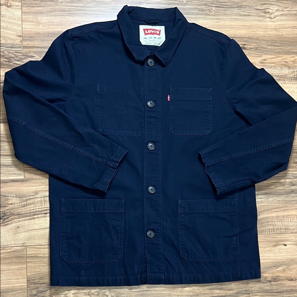 Levi's Engineers Coat Navy Blue made From Cotton Sz XXL